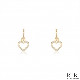 Kiki McDonough Yellow Gold Eden Heart Hoop Earrings Kiki McDonough Yellow Gold Eden Heart Hoop Earrings